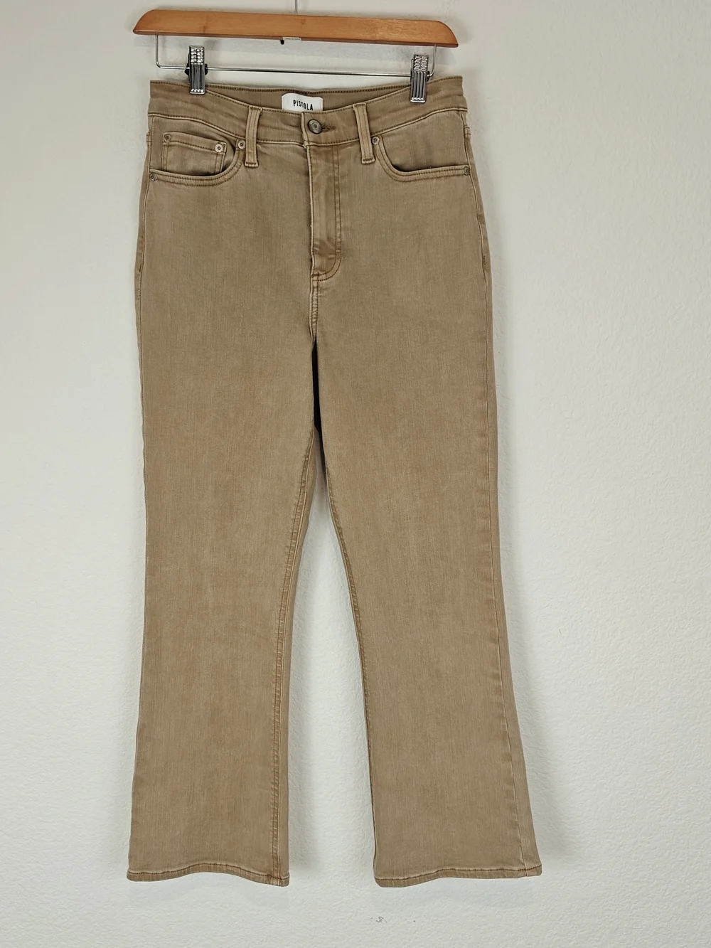 Pistola “Lennon” Mink Snow Cropped Jeans – Neutral Chic High Rise Denim Size 28 - Picture 5 of 16